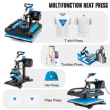 Leomru Heat Press Machine, 8 in 1 Heat Press, 12x15 inch Sublimation T Shirt Pressing Machine, 360-Degree Swing Away Heat Transfer Machine Multifunction Combo for T-Shirt Mugs at Cap Leomru