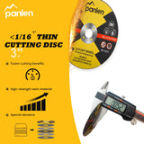 Panlen 3inch 10 Pack Die Grinder Cutting Disc and Mounting Mandrel Kit 1/4" 3/8" Arbor panlen