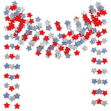 6 Pack Patriotic Star Streamers Garland Red White Blue Bunting Banner Paper Hanging Decorations for 4th of July American Independence Day Labor Day Holiday Memorial Day Party Supplies (50 Feet) TTSAM