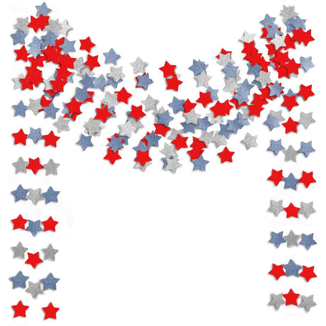 6 Pack Patriotic Star Streamers Garland Red White Blue Bunting Banner Paper Hanging Decorations for 4th of July American Independence Day Labor Day Holiday Memorial Day Party Supplies (50 Feet) TTSAM