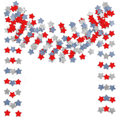 6 Pack Patriotic Star Streamers Garland Red White Blue Bunting Banner Paper Hanging Decorations for 4th of July American Independence Day Labor Day Holiday Memorial Day Party Supplies (50 Feet)