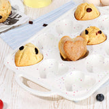 CAKETIME Heart Shaped Muffin Pan with Metal Frame, Nonstick Heart Silicone Molds for Valentine's Day Baking Heart Shaped Egg Muffins, Cupcake, Tartlets, Egg Bites, Chocolate Muffin, Soaps CAKETIME