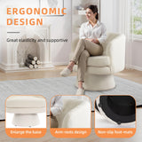 Phoenix Home Swivel Barrel Accent Chair, Mid Century 360 Degree Swivel Barrel Chair, Overstuffed Round Reading Lounge Chair Berber Fleece, Ideal for Living Room, Bedroom, Living Room, Office, Beige Phoenix Home