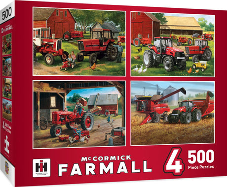 MasterPieces 2000 Piece Jigsaw Puzzle for Adult, Family, Or Youth - Farmall 4-Pack 14" X 19" - Family Owned American Puzzle Company Masterpieces