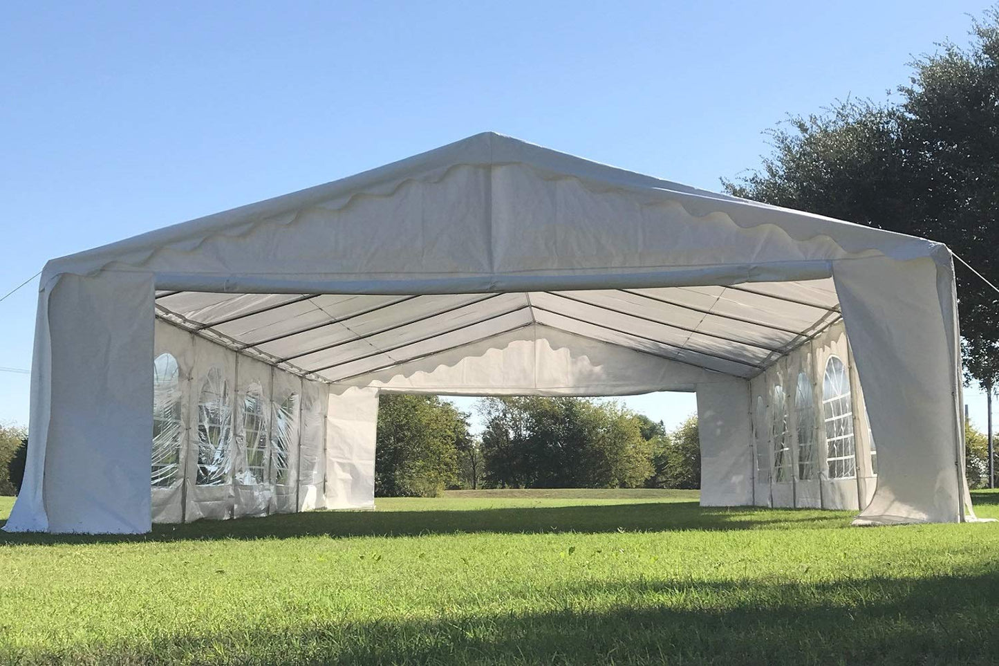 DELTA 40'x20' Budget PE Party Tent, Wedding Tent,Outdoor Event Canopy, Garden Shelter Gazebo,Outdoor Canopy, with Waterproof Top Cover, Removable Window Walls - WoodArtSupply