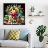 Christmas Cookie Cup Diamond Painting Kits for Adults, 5D Winter Diamond Art Kits for Adults Beginners, DIY Full Round Drill Diamond Dot Painting Gem Art Kits for Adult, Home Wall Decor 13.8x13.8 Inch LKHMVCA