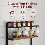 Homsorout Coffee Bar Station - Bakers Rack with Fabric Drawer, Microwave Oven Storage Stand, Bakers Rack for Coffee Stand Station, Home Kitchen Organizer, Brown Homsorout