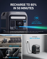 Anker SOLIX C300 Portable Power Station, Outdoor 288Wh LiFePO4 Battery, 300W (600W Surge) Solar Generator, 140W Two-Way Fast Charging, for Camping, Traveling, and Emergencies (Solar Panel Optional) Anker