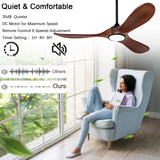 dearnow 52" wood ceiling fan with light with remote control, indoor outdoor wood ceiling fan with 3 wood blades for patio, living room, dining room, pavilion yard, etc (black + walnut) dearnow