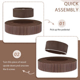 31.49" Walnut Coffee Table Round Wood, Modern Unique Fluted Coffee Table, Contemporary Drum Circle Coffee Table Accent Tea Table Center Table for Living Room, Small Space, Apartment SLEERWAY