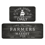 Farmhouse Kitchen Rugs Set of 2,Rustic Kitchen Rugs Farmhouse Style Mat Non-Slip Washable, Farmhouse Kitchen Decor Anti-Fatigue Floor Mat for Kitchen Sink Laundry Room, 17x30+17x47inch Black Twyt decor