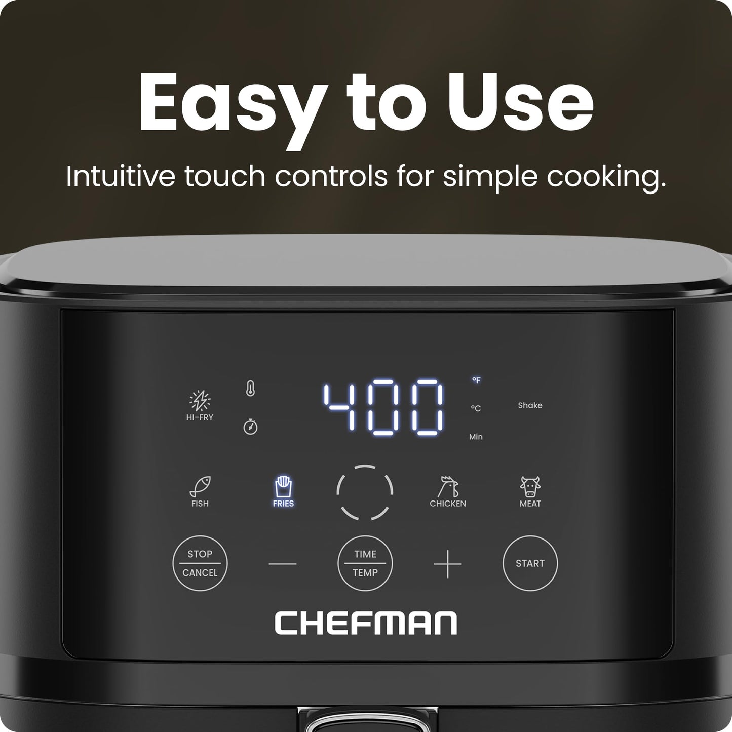 Chefman Air Fryer – 4 QT Compact Airfryer for Quick & Easy Meals in Minutes, Features Hi-Fry Technology for Extra Crisp, Touchscreen Controls with 4 Presets, Nonstick & Dishwasher Safe Basket - Black