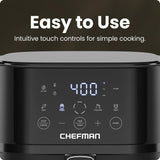 Chefman Air Fryer – 4 QT Compact Airfryer for Quick & Easy Meals in Minutes, Features Hi-Fry Technology for Extra Crisp, Touchscreen Controls with 4 Presets, Nonstick & Dishwasher Safe Basket - Black Chefman