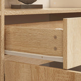 ECACAD Oak & White Reception Desk with Keyboard Tray, Retail Counter with Cabinet, Checkout Counter Table for Office Clinic Retail Lobby Salon ECACAD