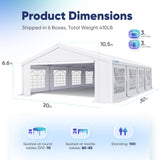 Quictent 20x30 Party Tent Heavy Duty Upgrade PVC Fire Retardent Vinyl Outdoor Gazebo Wedding Canopy Carport Shelter BBQ Tents with 10 Removable Sidewalls Quictent