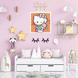 Sretoul Cartoon Diamond Art Kits for Kids with Frame - Kid Diamond Art Painting Kit Cartoon, Cute Gem Arts for Kids Ages 4 6 8 12, Easy DIY Crystal Gem Kits for Children Girls Boys Gifts (7x7 inch) Sretoul