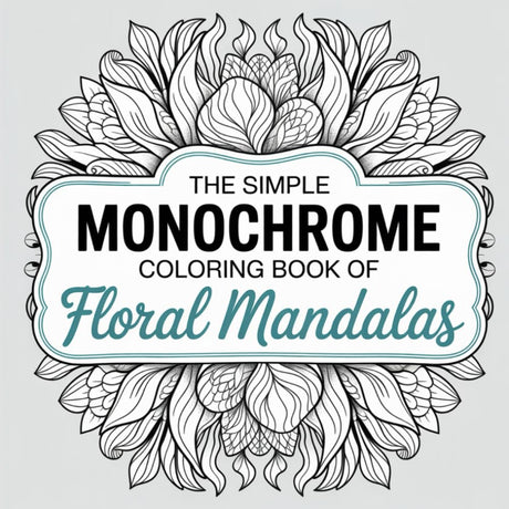 The Simple Monochrome Coloring Book of Floral Mandalas: A Black and White Collection of Hand-Drawn Mandala and Flower Designs to Color with Just One ... and Teens (Monochrome Moments Series) Majosta