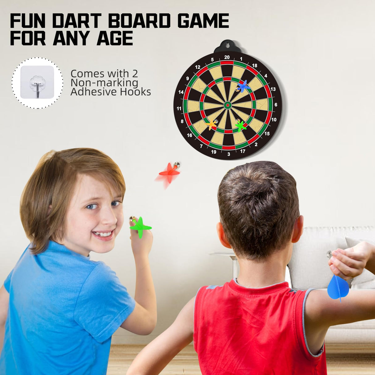OleFun Dart Board Toys for Boys Age 8-12, 2 in 1 Magnetic & Felt Dartboard, Indoor and Outdoor Game for Kids, Ideal Birthday, for Age 8, 9, 10, 11, 12 Years Old OleFun