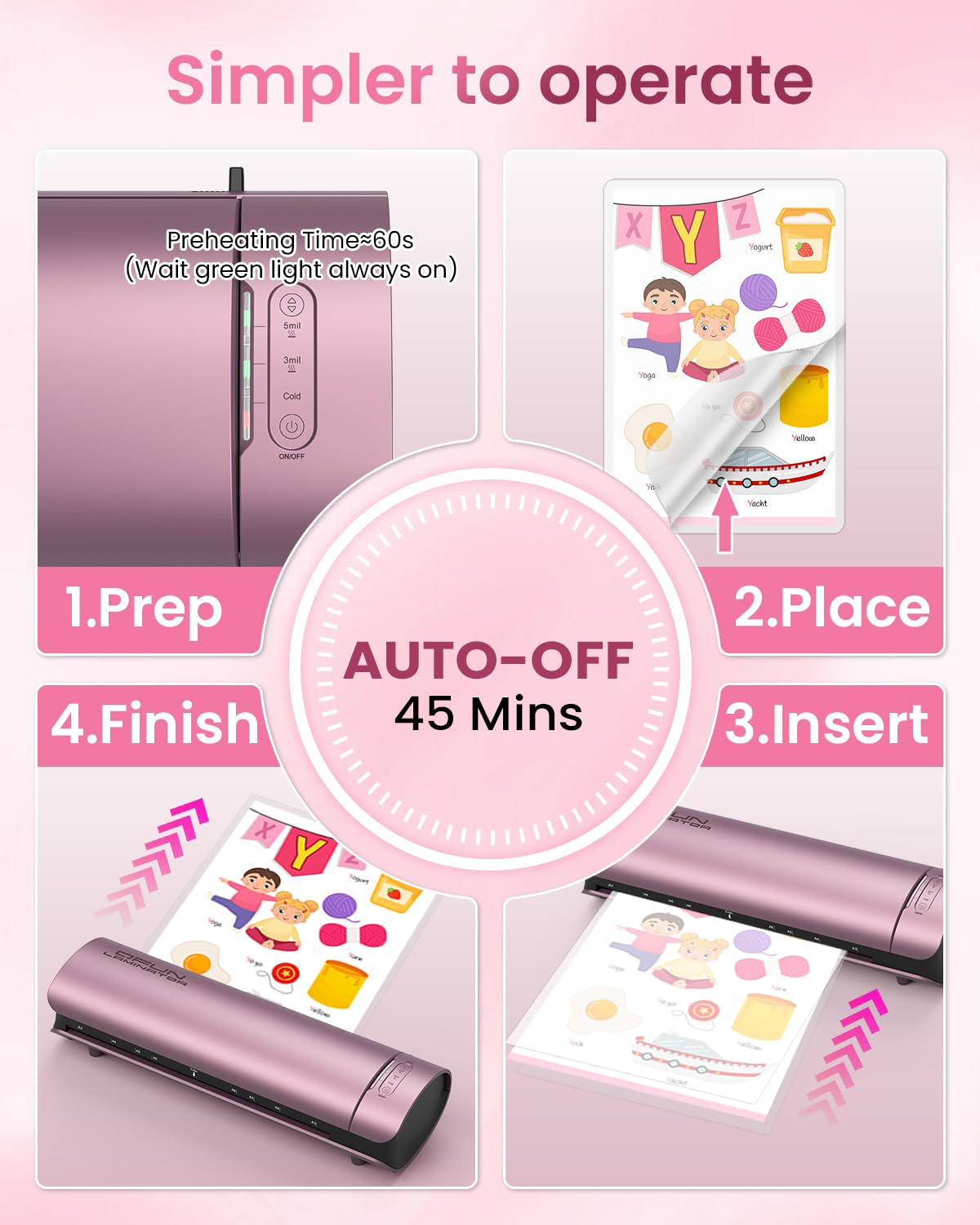 Laminator Machine Thermal Laminating Machine with Sheets 11x17 Personal Laminator for Teachers, 13 Inch Lamination Machine 60S Warm Up Office Presentation laminators, A3 Portable Paper Laminate Kit Qfun