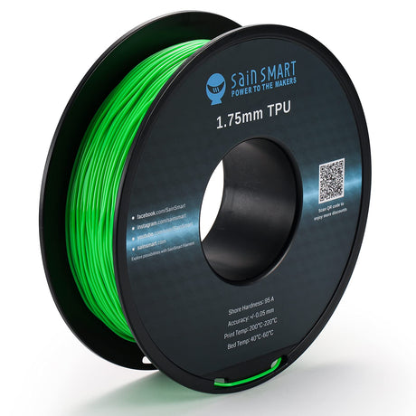 SainSmart Neon Color TPU, 1.75mm Flexible TPU 3D Printer Filament 800g, Dimensional Accuracy +/- 0.05 mm, Neon Green SainSmart
