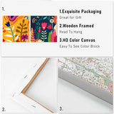 Ammklfh 2 Pack Framed Paint by Numbers kit for Adults,Easy Acrylic Boho Paint by Numbers Kits on Canvas,Paint by Number for Adults Beginners for Home Wall Decor (8x8inch), BKH82+BKH83 Ammklfh