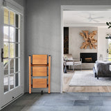 SOLADDER 3 Step Ladder Anti-Slip Foldable Step Stool Aluminum Lightweight with Wide Pedal for Home and Kitchen Space Saving - Woodgrain (330 lbs) Soladder