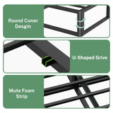 VIPSHOW 10 Inch Queen Metal Bed Frame Round Corner Low Platform Bed Frames 3000 LBS Heavy Duty Steel Slats Support Mattress Foundation No Box Spring Needed, Noise Free, Easy Assembly, Black VIPSHOW