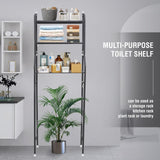 Metal Over Toilet Storage Stand Above Bathroom Organizers and Storage Cabinet Behind Over The Toilet Shelf Rack 3 Tier Bathroom Shelves Over Toilet Freestanding Space Saver with Toilet Paper Holder Rindoujin