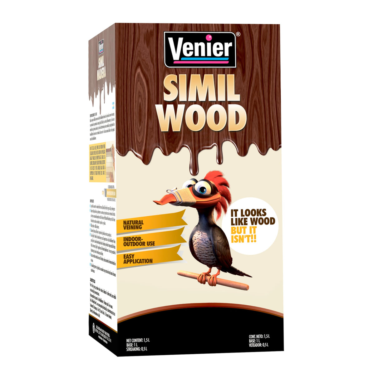 Venier Wood Like Paint Garage Doors (Mahogany) - Wood Look Paint - Furniture Cabinets Metal - Interior Exterior Paint - Liquid Wood (50,76 fl. oz) Venier