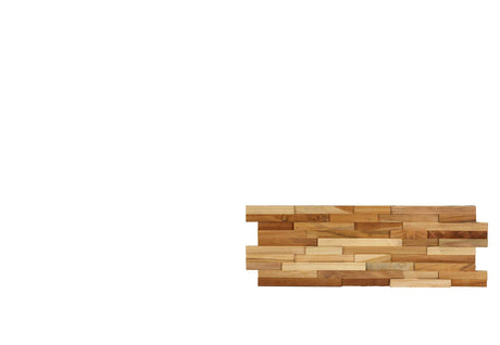 Bare Decor EZ-Wall 3D Mosaic Tile in Solid Teak Wood, Set of 10 Natural Finish Tiles Bare Decor