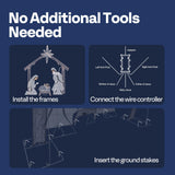 VIVOHOME 5FT Lighted Nativity Scene Outdoor, Christmas Nativity Set for Yard, Lawn, Garden, Party VIVOHOME