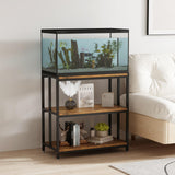 WOULHOMY Fish Tank Stand for 20 Gallon Aquarium, Metal Aquarium Stand with 3-Tier Shelves, Breeder Reptile Tank Stand for Home Office 26.96” x 15.74” x 33.26” (Black) WOULHOMY