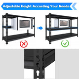 SDXYSTCE 48" W Garage Shelving Heavy Duty, 1500LBS Loads Adjustable Garage Storage Shelves, 3-Tier Metal Shelving Units and Storage Racks, Industrial Utility Shelf,48" Wx18 Dx39 H, Black SDXYSTCE