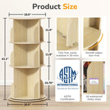 BIERUM Rotating Bookshelf Tower for Kids, 360° Display 3 Tier Spinning Bookshelf Storage Round Carousel, Small Rotating Bookcase, Revolving Bookshelf for Kids Room, Bedroom, Living Room BIERUM