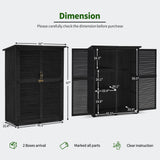 MCombo Outdoor Storage Cabinet, Wooden Storage Shed with Latch, Outside Garden Tool Shed with 2 Doors for Patio Yard Lawn, 1900 (Black, Large) MCombo