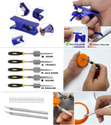 AEORUM 3D Printer Tools, 70 Pcs 3D Printer Accessories Kit with Wood Toolbox Includes 3D Printer Nozzle Cleaning Kit, Deburring Tool,Tube Cutter for 3D Printer AEORUM