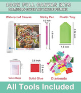 Lophomie Diamond Art Kits for Adults, 5D DIY Cat Diamond Painting Kits for Adults Beginners, Diamond Dots Kits Gem Arts Crafts for Home Wall Decor 14x14 Inch Lophomie