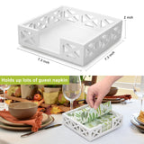 Wooden Napkin Holder for Table Kitchen Decor Countertop Paper Bathroom Towel Holder Farmhouse Cocktail Napkins Tray Wood Napkins Dispenser Basket Square Dinner Napkin Holders Caddy Renawe