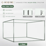 HOGYME 10x10 FT Outdoor Storage Shed, Large Metal Tool Sheds with Updated Frame Structure and Lockable Doors, Garden Shed for Backyard Garden Patio Lawn, Brown HOGYME