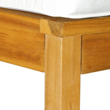 Outsunny 6 Piece Wood Patio Furniture Set, Outdoor Sectional Sofa with Cushions and Coffee Table, Acacia Wood Conversation Set Couch, Cream White Outsunny