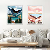 Jethami 2 Pack Paint by Numbers Kit for Adults Beginner, Mountains Lake Sunset Landscape DIY Canvas Art Kit with Brushes & Acrylic Paints for Home Decor 16x20 in Jethami