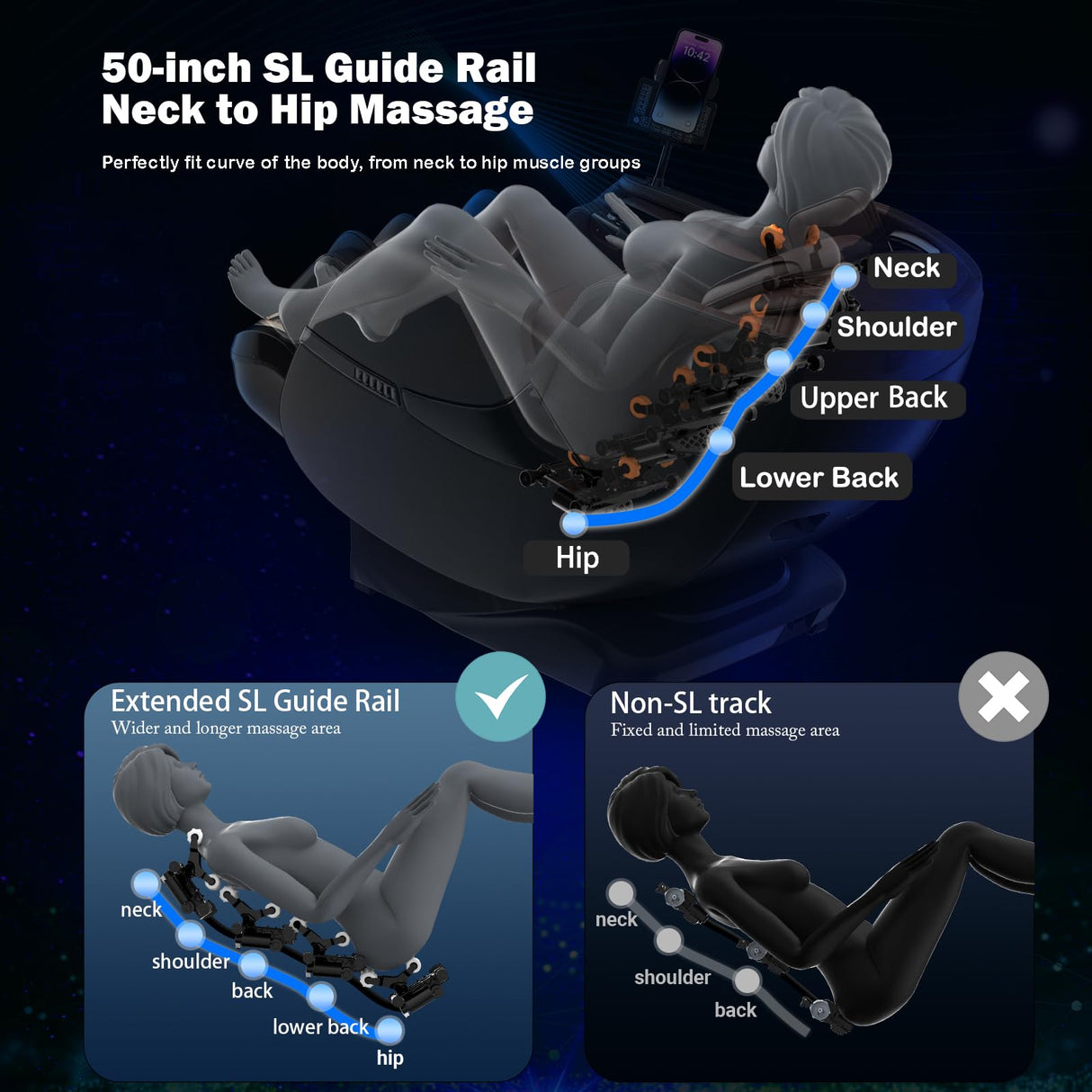 KoziSense 2025 Massage Chair Full Body, Zero Gravity SL-Track Shiatsu Massage Recliner Chair with Heat, AI Control, Body Scan and Calfrest Extension KoziSense