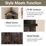 Maupvit 66.8" Tall Corner Cabinet, Modern Storage Cabinet with 2 Glass Doors & Adjustable Shelves, 5-Tier Corner Display Cabinets for Living Room, Bathroom, Dark Oak Maupvit