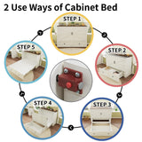 LUXOAK Queen Size Murphy Bed with Charging Station, Cabinet Bed with Large Storage Drawer for Home Office or Small Room, Hideaway Full Foldable Platform Bed, Barnwood+White LUXOAK