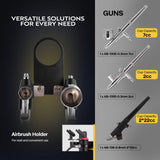 VIVOHOME Airbrush Kit with Dual Fan Air Compressor and 3 Dual Action Airbrush Gun, Gravity and Siphon Feed, Quiet Air Brush Set with 8 Primary Opaque Colors, Cleaning Brush, Yellow VIVOHOME