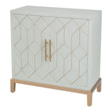 HLR Green Accent Cabinet with Gold Trim,Storage Cabinet with 2 Doors,Modern Wooden Sideboard for Living Room, Kitchen, Office and Hallway HLR