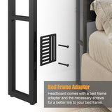 Livofloral Rustic Brown Queen Size Headboard with USB Charging Station, LED Light, and Adjustable Height Livofloral