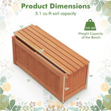 Toolsempire Outdoor Planter Bench, 45 Gallon Outdoor Bench Wooden Raised Garden Bed with Planter Box, 2-in-1 Wood Planter Bench Deck Plant Box for Porch, Patio, Garden & Backyard Toolsempire