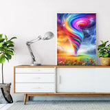 Lophomie Diamond Art Kits for Adults, 5D DIY Rainbow Storm Diamond Painting Kits for Adults Beginners, Diamond Dots Kits Gem Arts Crafts for Home Wall Decor 12x16 Inch Lophomie