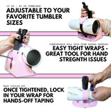 Pinch Perfect Trident Tumbler Clamp - Standard Size Adjustable Tumbler Sublimation Tool for Tumbler Sizes from 12oz - 40oz Skinny & Thick Tumblers (Pink) Pinch Perfect